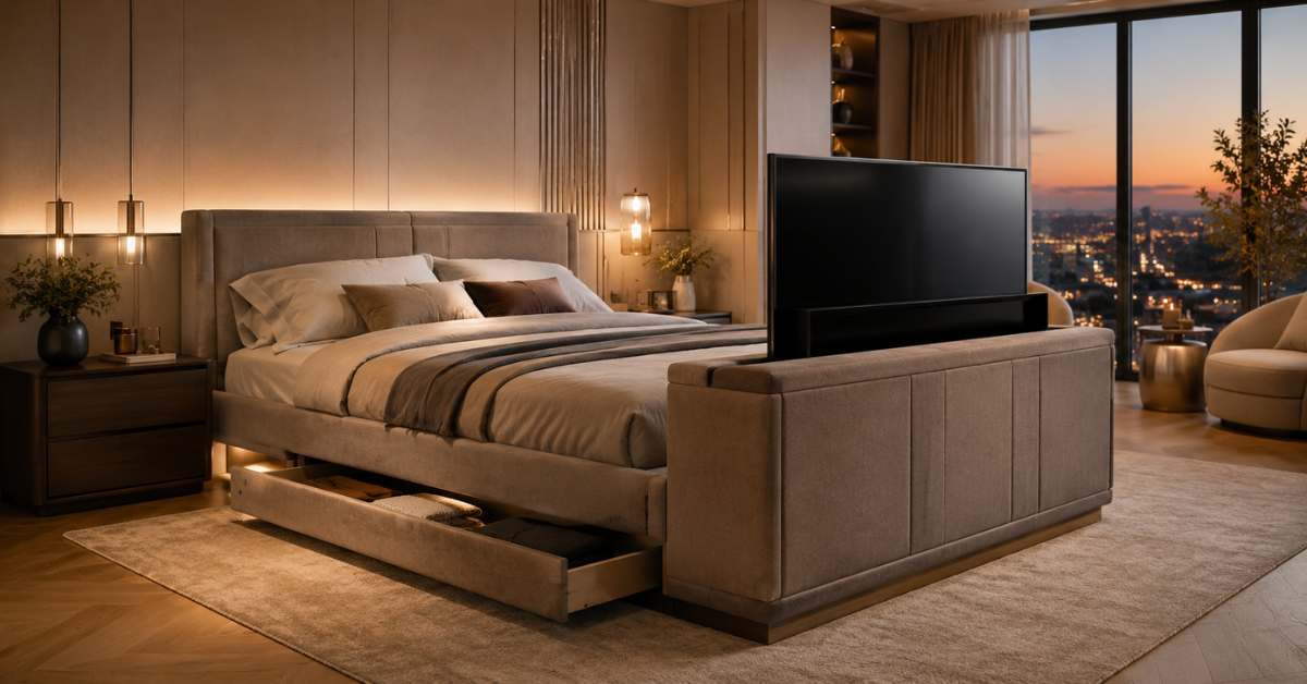 How TV Beds Combine Smart Storage With Built-In Entertainment