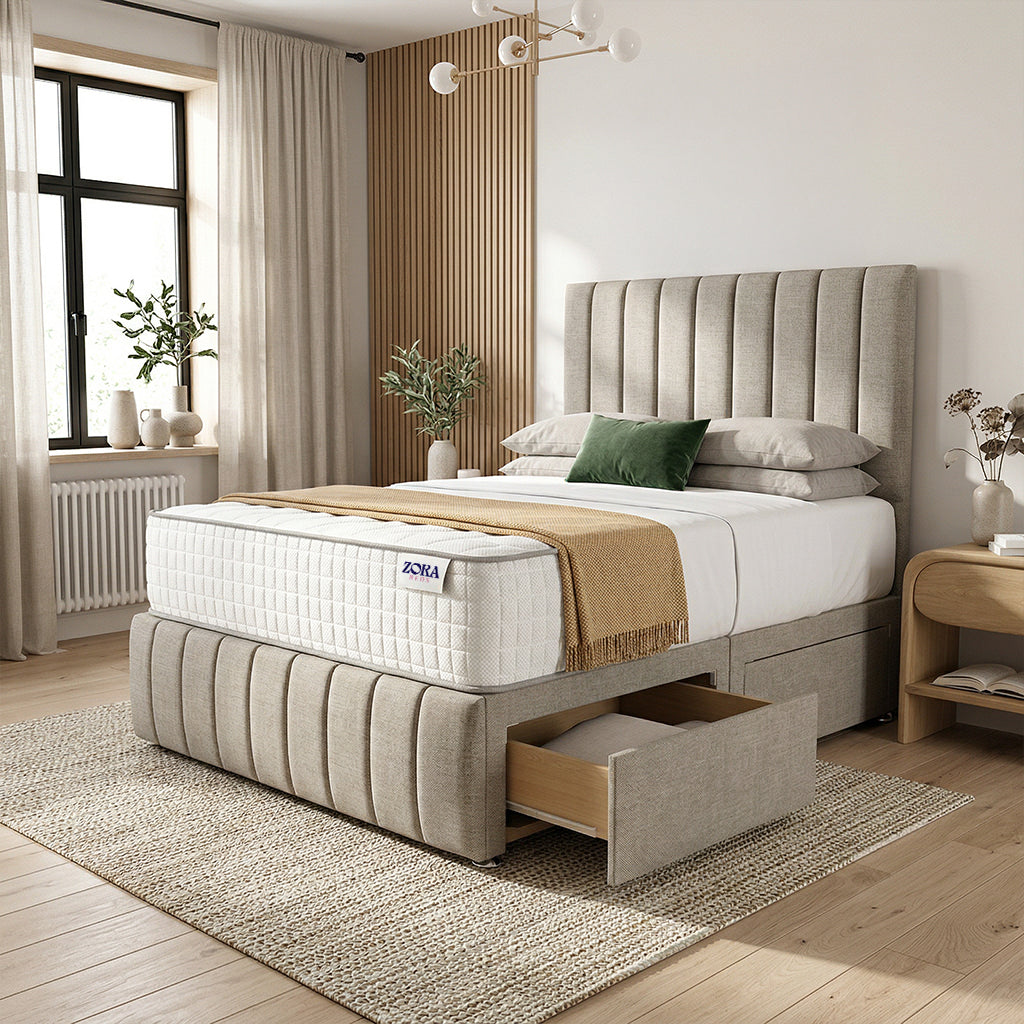 Kingston Divan Bed Space-Saving Base with Drawer Options