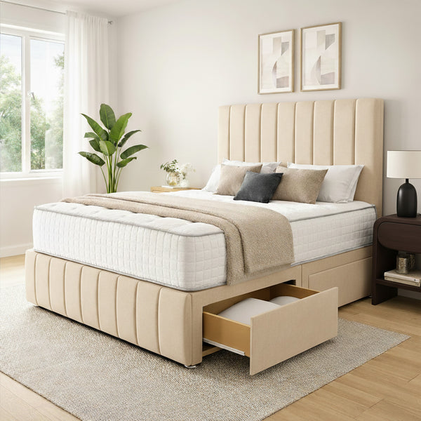 Harris Divan Bed with Mattress Space-Saving Base with Drawer Options