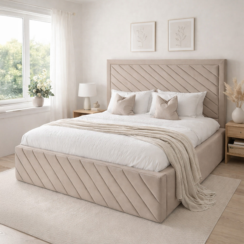 Hawthorn Upholstered Bed Space-Saving with Drawer Options