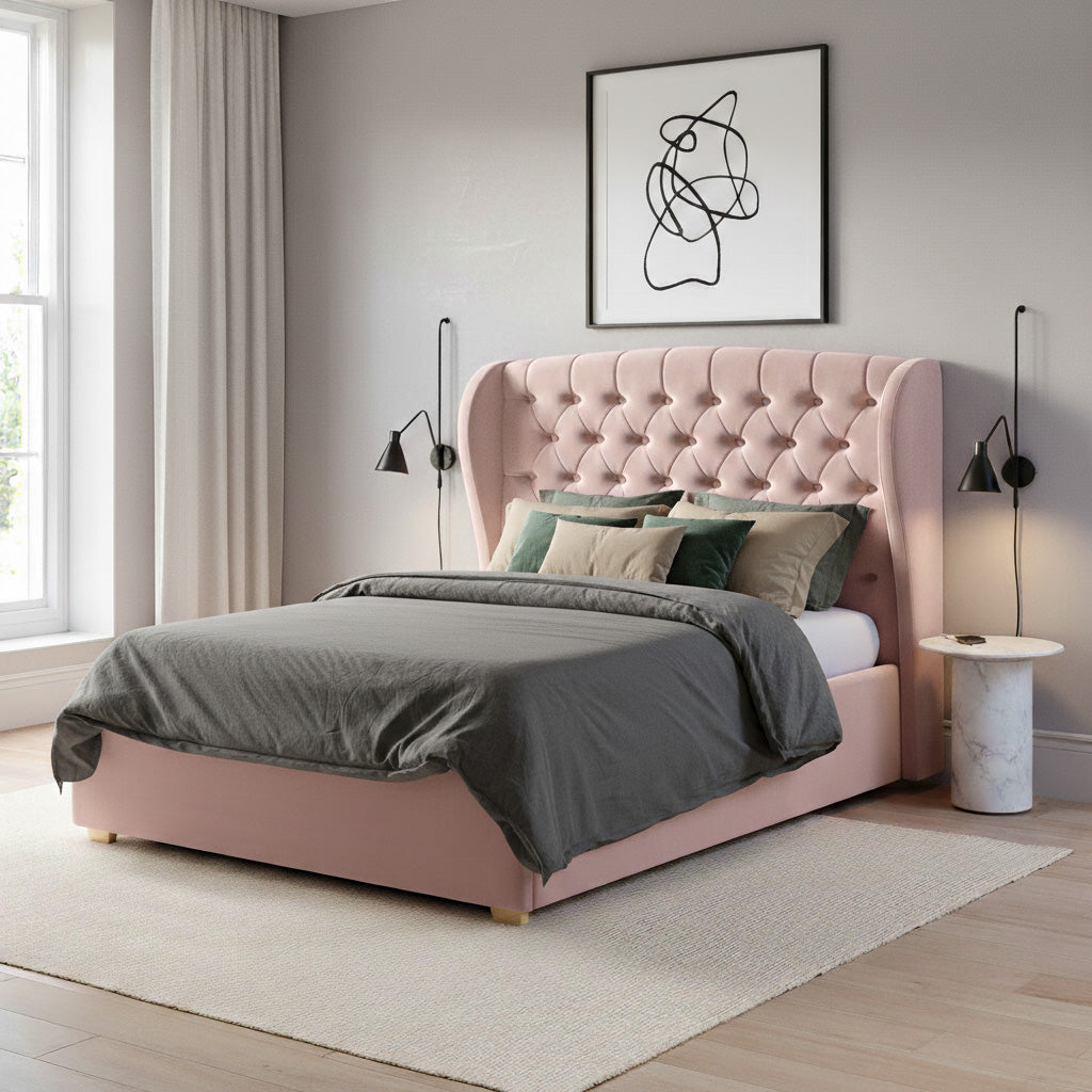 Stanley Ottoman Bed Upholstered Space-Saving with Side or End Lift