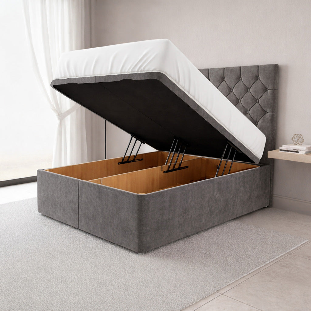 Holloway Ottoman Divan Bed Upholstered Space-Saving Lift Storage