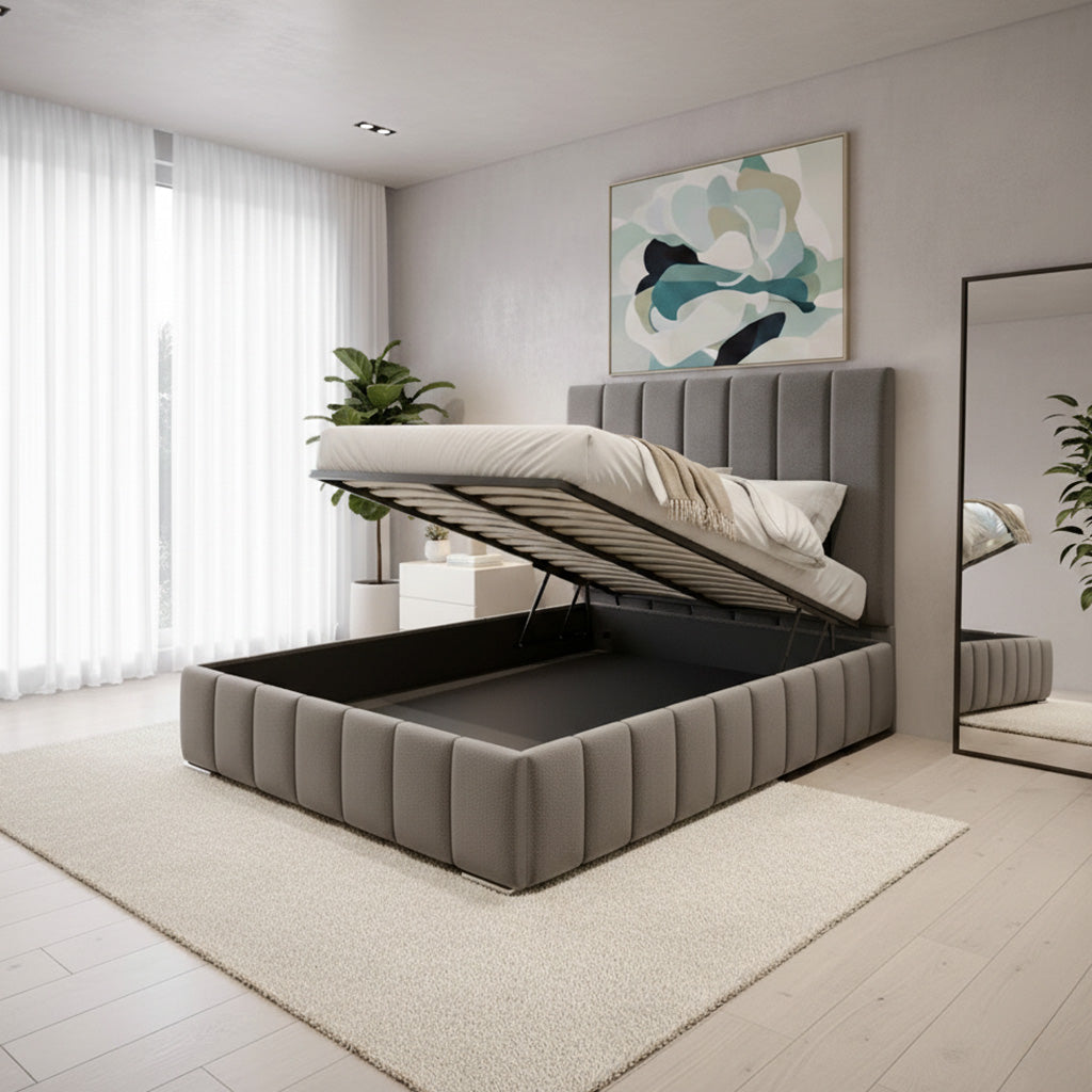 Godfrey Ottoman Bed Upholstered Space-Saving Lift Storage