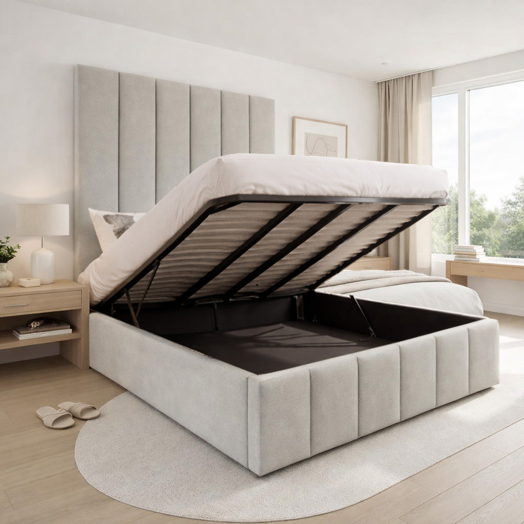 Wycliffe Ottoman Bed Upholstered Space-Saving End or Side Lift Storage