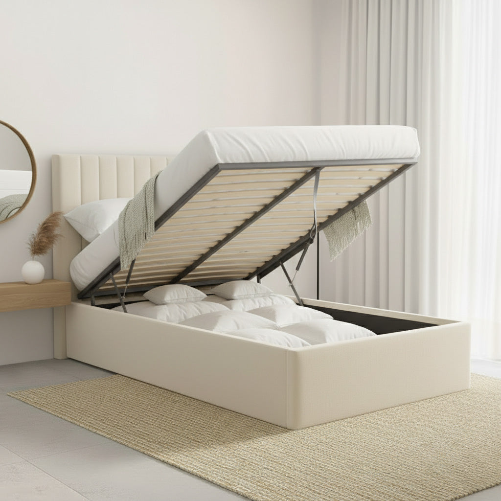 Sutton Ottoman Bed Upholstered Space-Saving Lift Storage