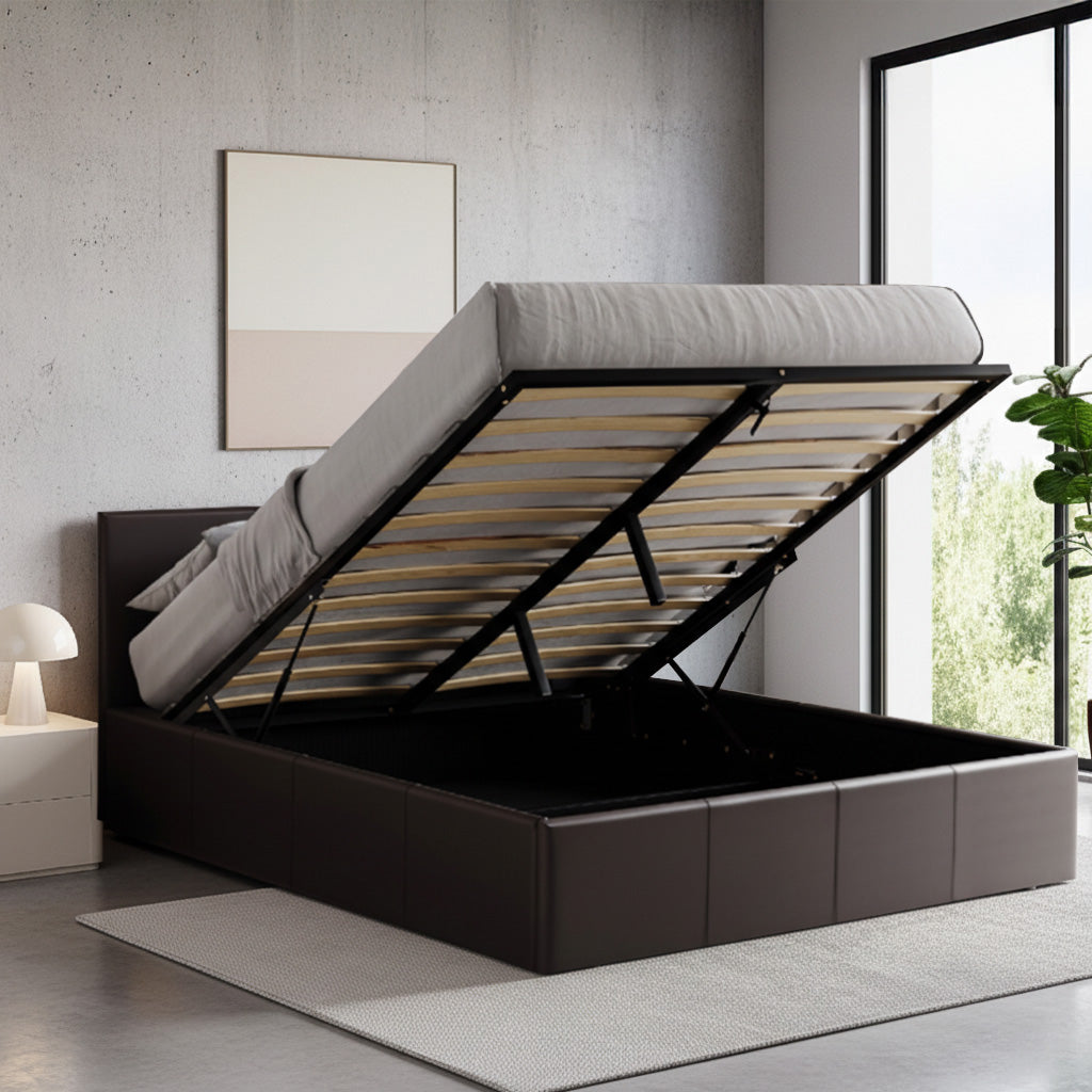 Eldon Upholstered Ottoman Bed Space-Saving Side or End Lift