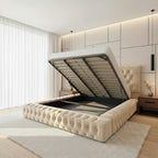 Halifax Upholstered Ottoman Bed Space-Saving with Side or End Lift