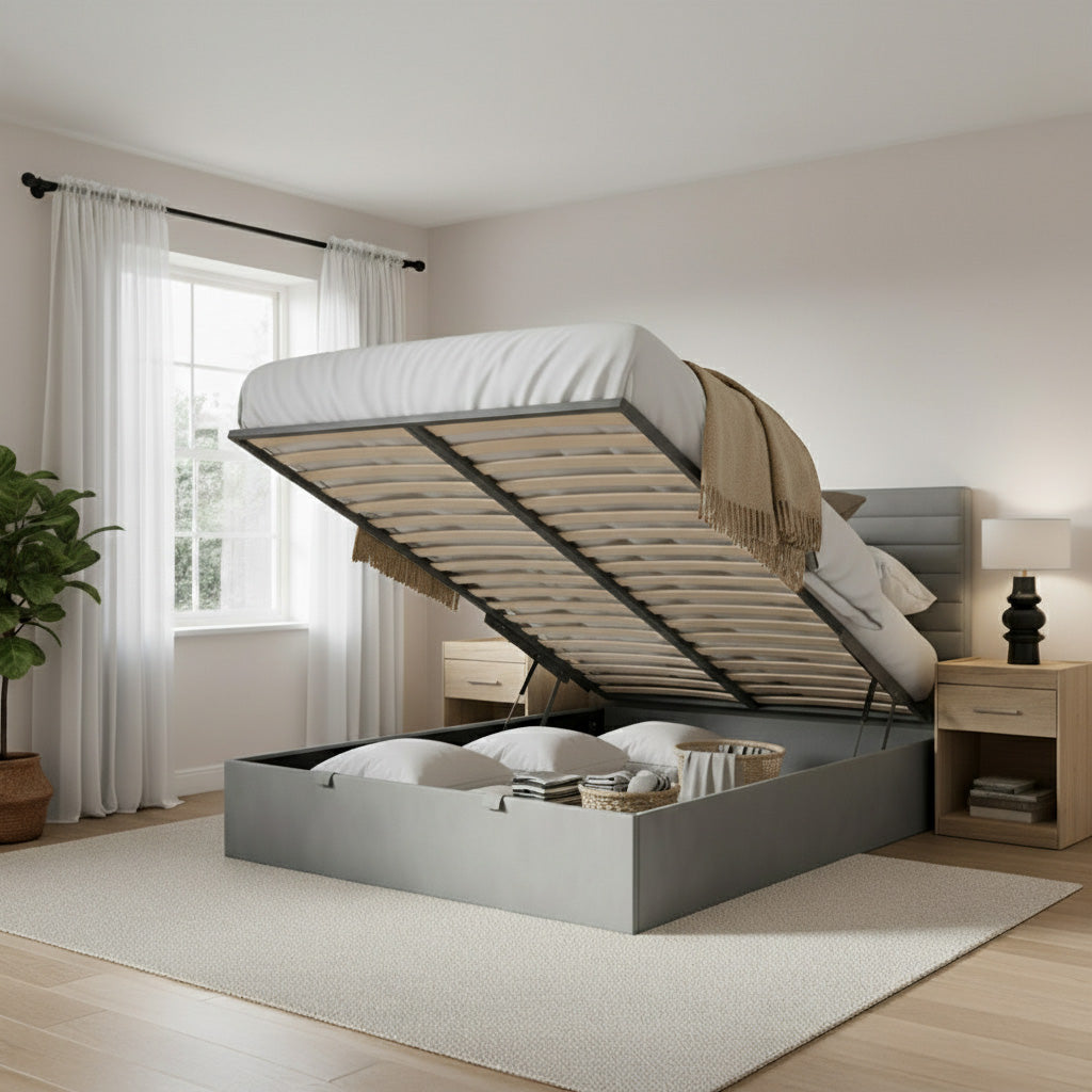 Huntingdon Ottoman Bed Upholstered Space-Saving Lift Storage