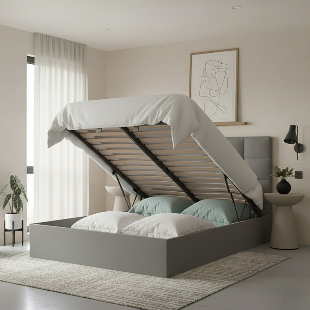 Loxley Ottoman Bed Upholstered Space-Saving Side or End Lift
