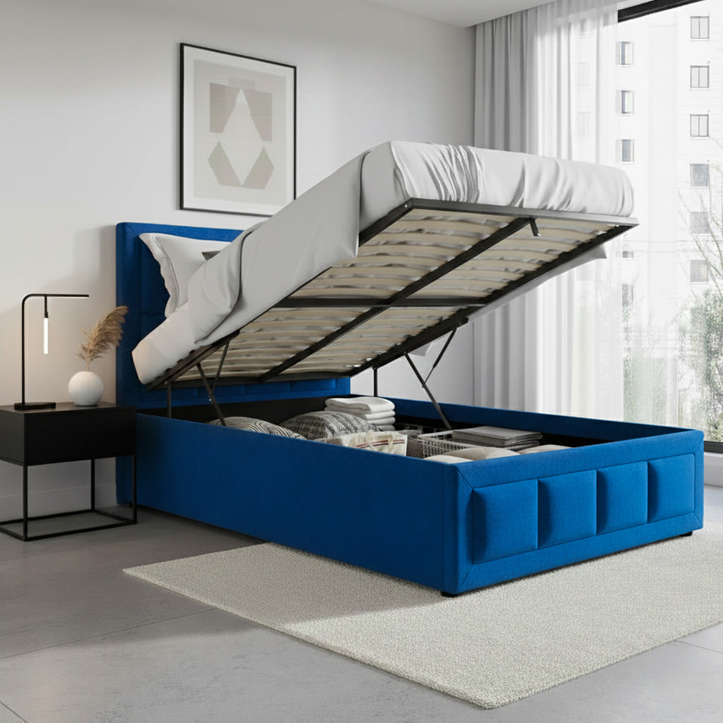 Longford Ottoman Bed Upholstered Space-Saving Lift Storage