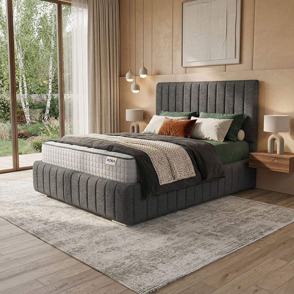 Harwell Upholstered Bed Modern Panel Design