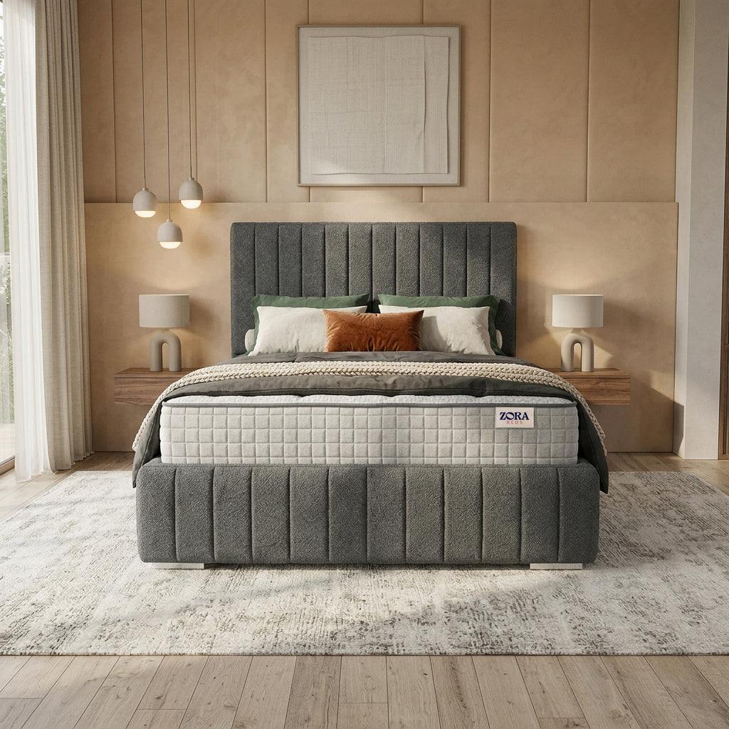Harwell Upholstered Bed Modern Panel Design
