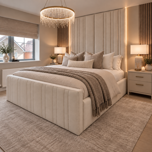 Cotswold Upholstered Bed Space-Saving with Drawer Options
