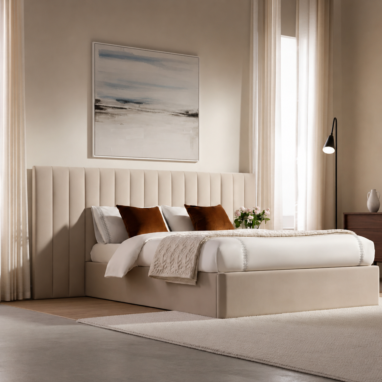 Radford Ottoman Bed Upholstered Space-Saving Side or End Lift