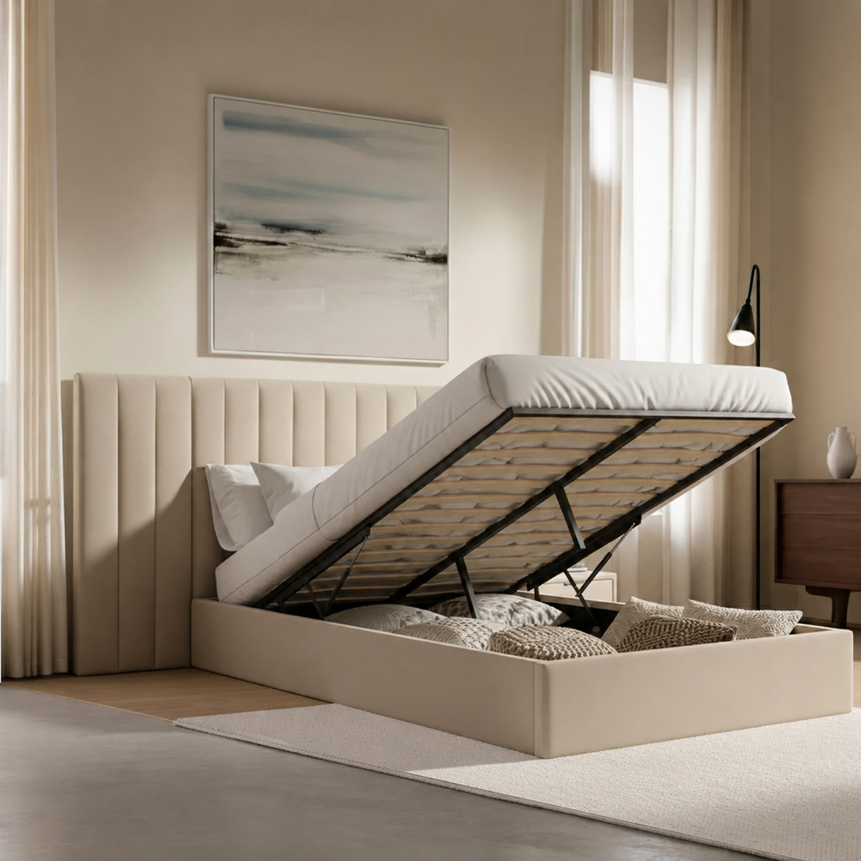 Radford Ottoman Bed Upholstered Space-Saving Side or End Lift