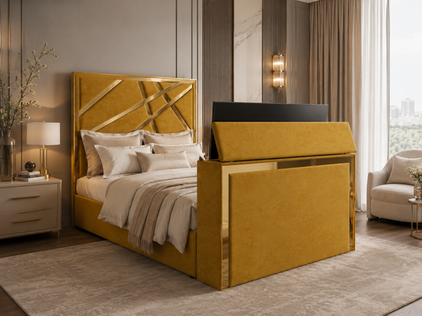 Gold Strip Space-Saving TV Bed