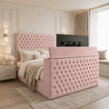 Tufted TV Bed Space-Saving Side or End Lift Storage